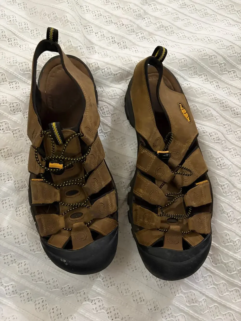 KEEN Men's Newport Brown Leather Waterproof Hiking Sandals Size 15 US EU 48